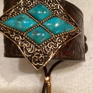 Studio Barse Corseted Leather Braclet size 7 NWOT